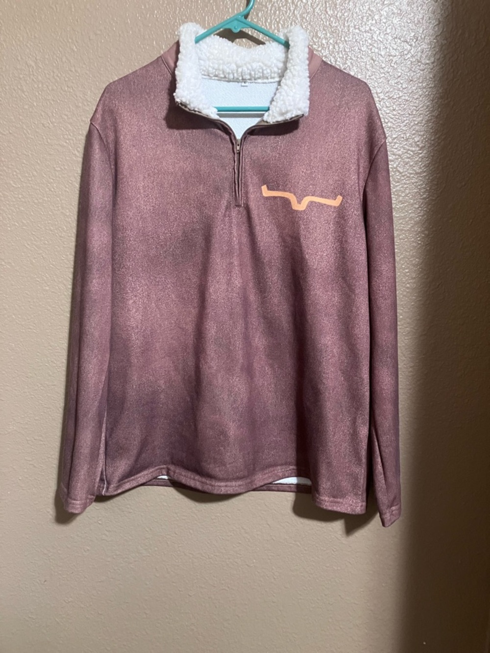 Cozy Sherpa-Lined Quarter Zip Pullover - Dusty Rose